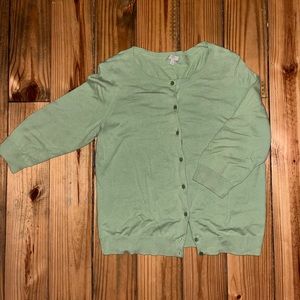 Green cardigan from Talbots